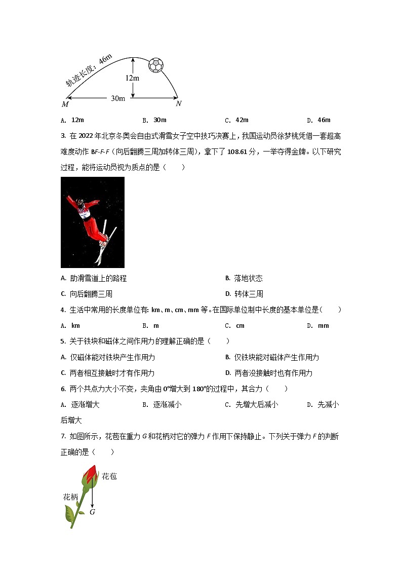 2021-2022学年贵州省普通高中高二下学期7月学业水平考试物理试题（Word版）02