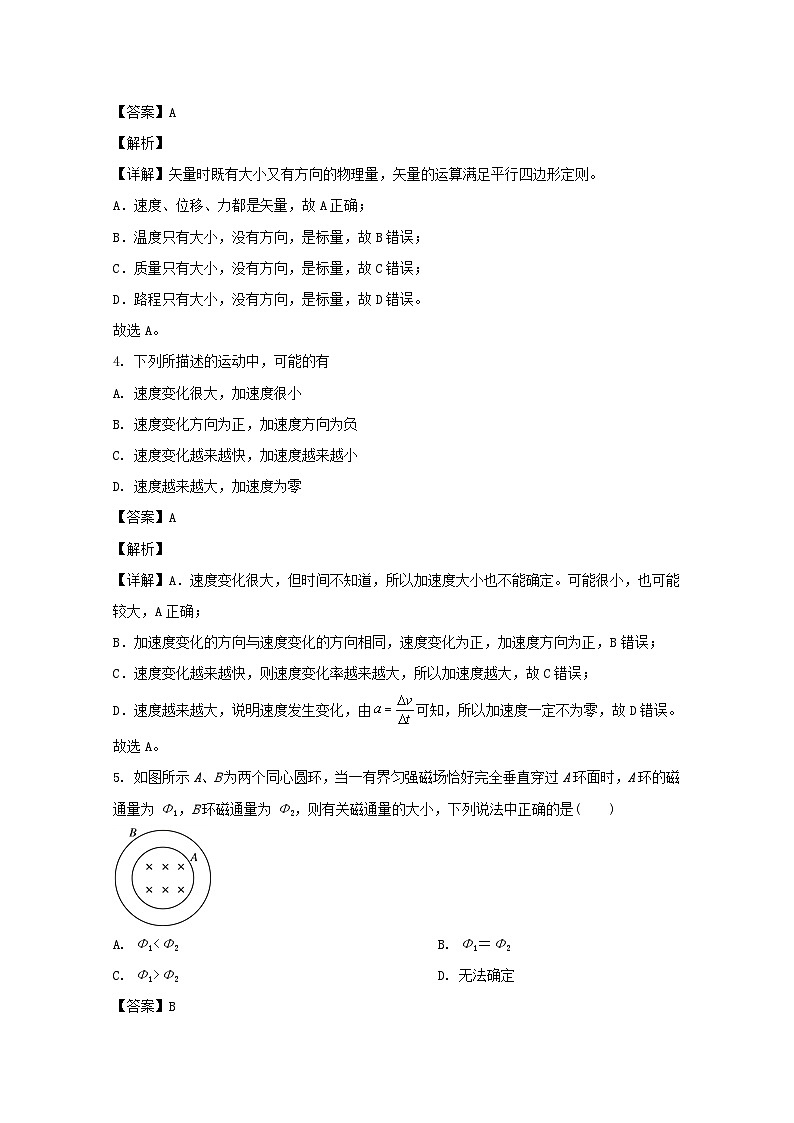 上海市2020年普通高中学业水平合格性模拟考试物理卷（二） 解析版02