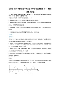 山东省2020年普通高中学业水平等级考试模拟卷（一）物理试题 解析版