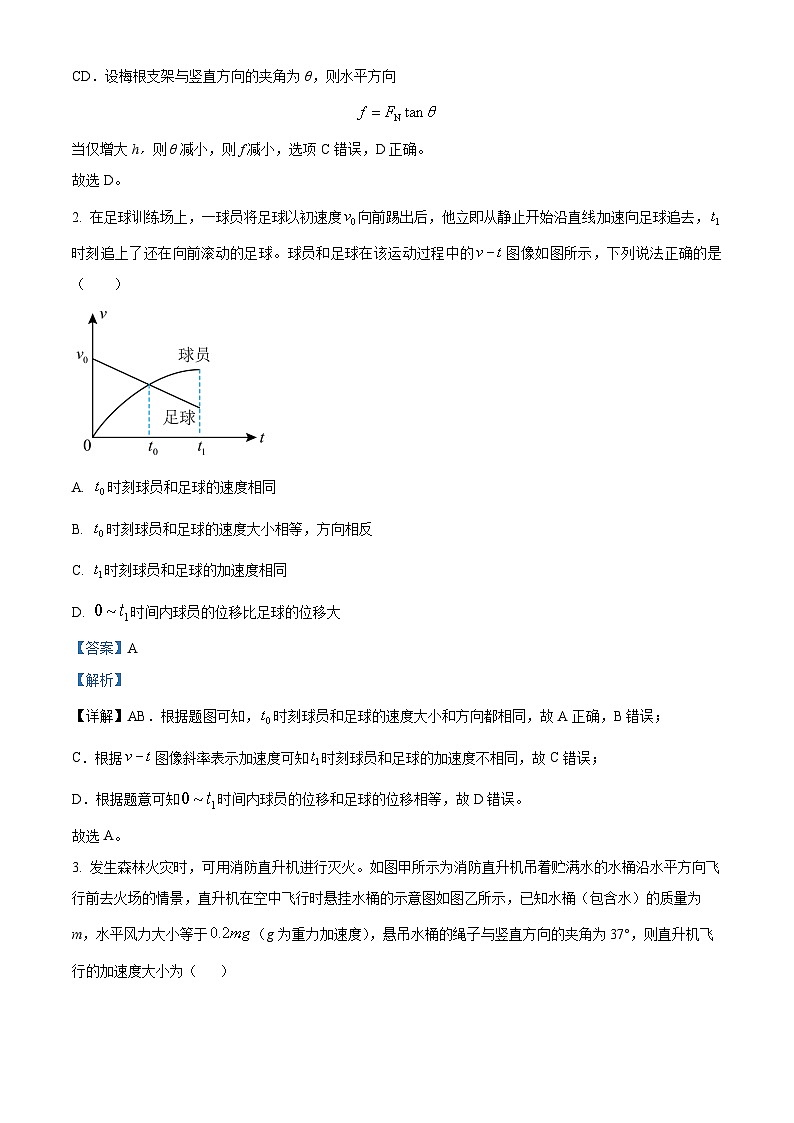 2024届福建省福州市闽江口协作体高三上学期11月期中联考试题 物理 解析版第2页