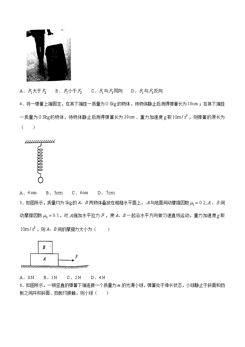 贵州省六盘水市2023-2024学年高一上学期11月期中物理试题(无答案)第2页
