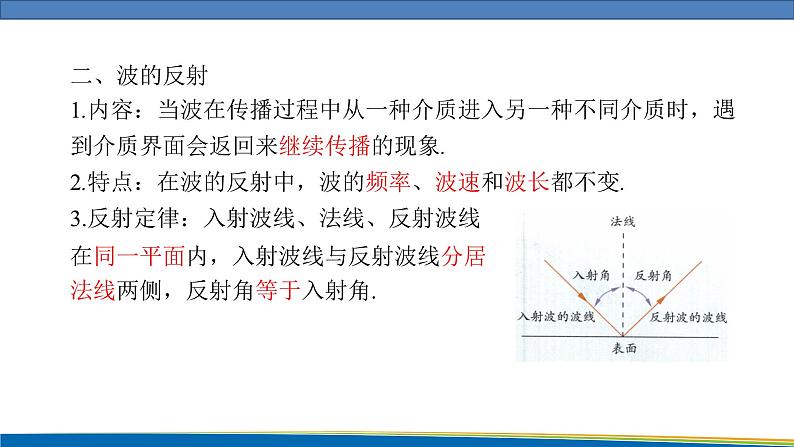 高中物理鲁科版（2019）选择性必修一 课件 3.2 波的反射和折射05