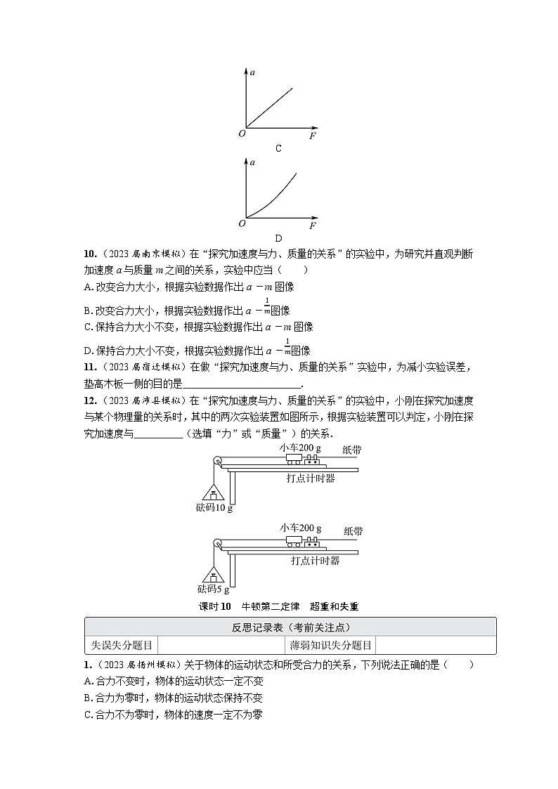 第四章　运动和力的关系 课后作业（含解析）-2024年江苏省普通高中学业水平合格性考试物理复习第3页
