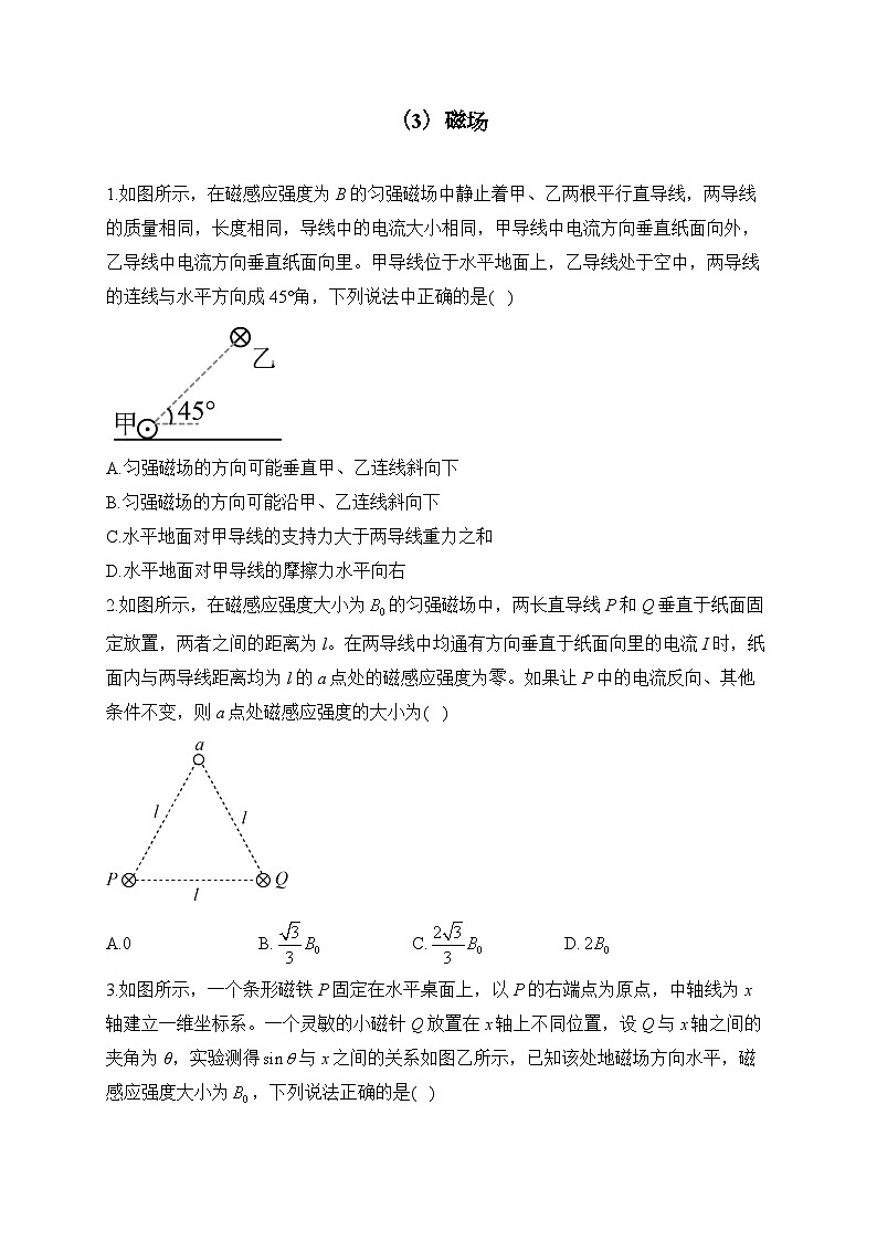 （3）磁场——2024届高考物理一轮复习电磁专项训练第1页