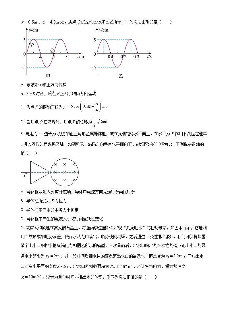 湖北省武汉市部分名校2023-2024学年高三上学期摸底联考物理试题（Word版附答案）第3页
