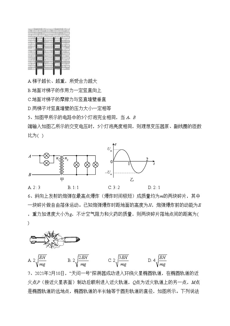 2023届海南省高三下学期一轮复习调研考试（一模）物理试题(含答案)02