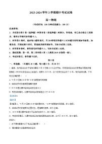 2024回族自治区银川西夏区育才中学高一上学期11月期中物理试题含解析