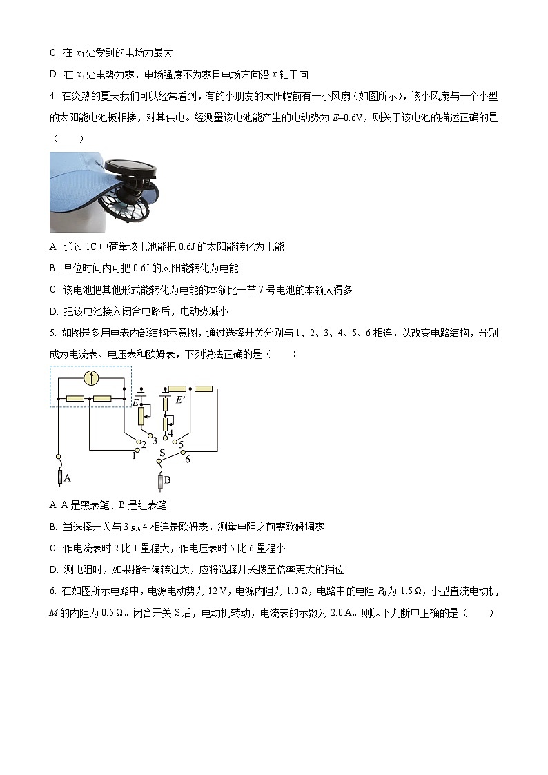 2024合肥六校联盟高二上学期期中考试物理含解析02