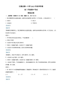 新疆喀什地区巴楚县第一中学2022-2023学年高二下学期期中物理试题（Word版附解析）