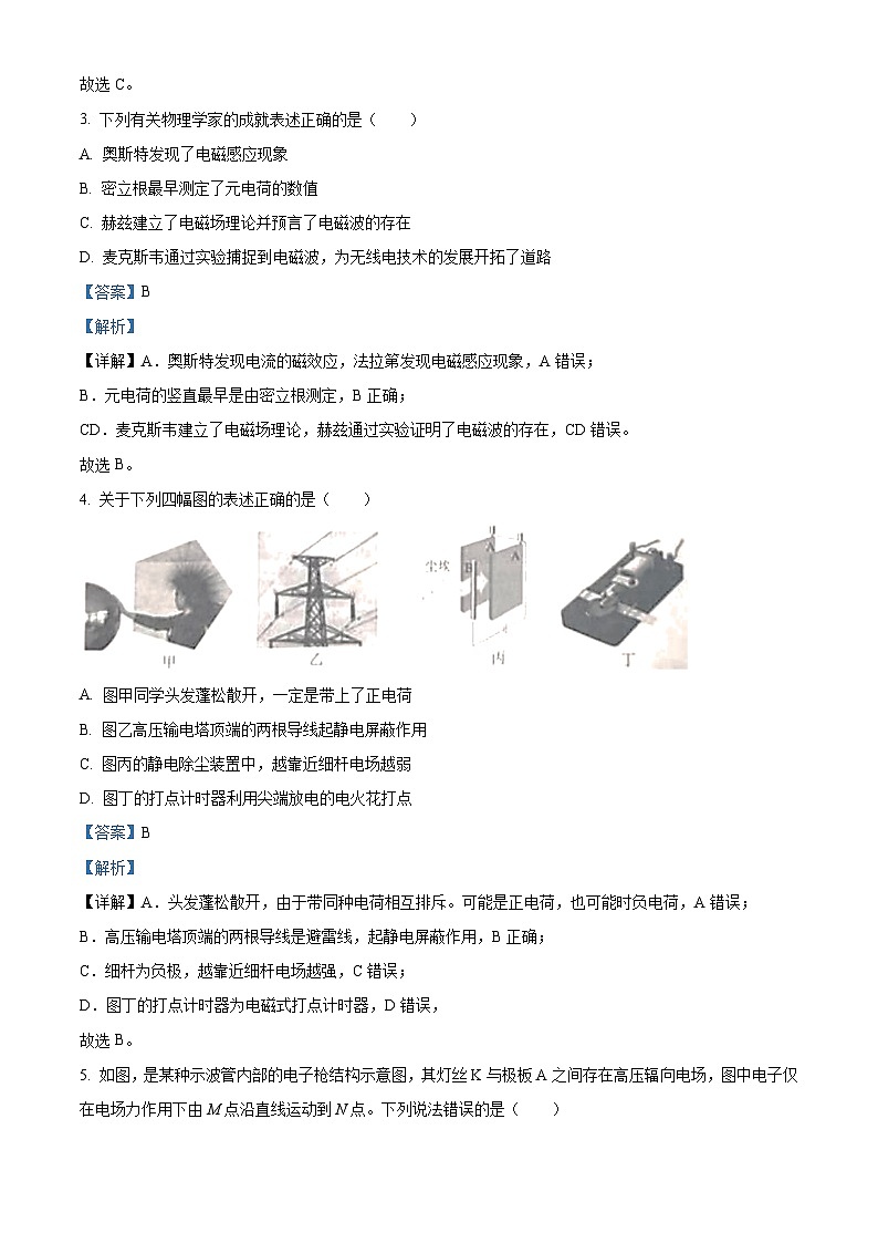 浙江省杭州市及周边重点中学2023-2024学年高二上学期期中联考物理试题（Word版附解析）第2页