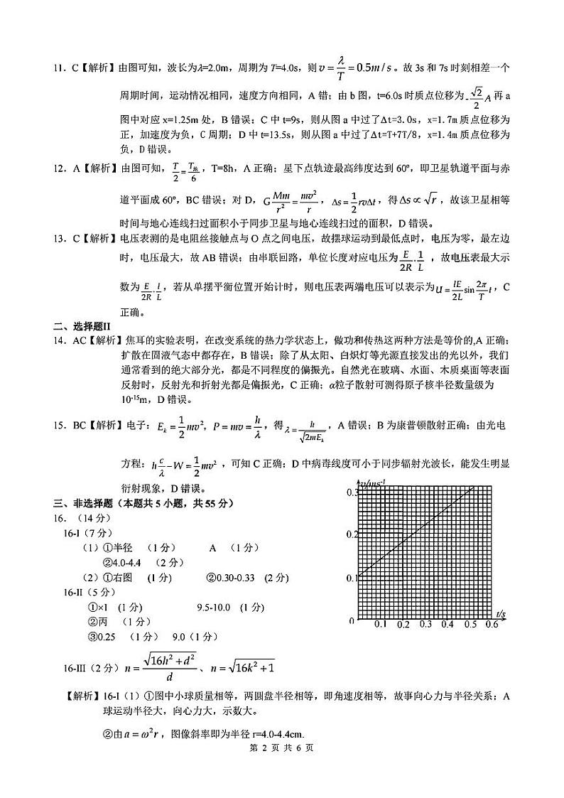2024浙江省91高中联盟高三上学期期中联考试题物理PDF版含答案02