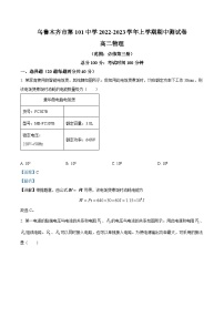 2023维吾尔自治区乌鲁木齐第101中学高二上学期期中物理试题含解析