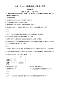 2024六安一中高二上学期期中考试物理试题含解析