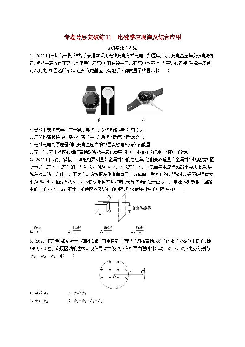 适用于新高考新教材2024版高考物理二轮复习专题分层突破练11电磁感应规律及综合应用（附解析）01