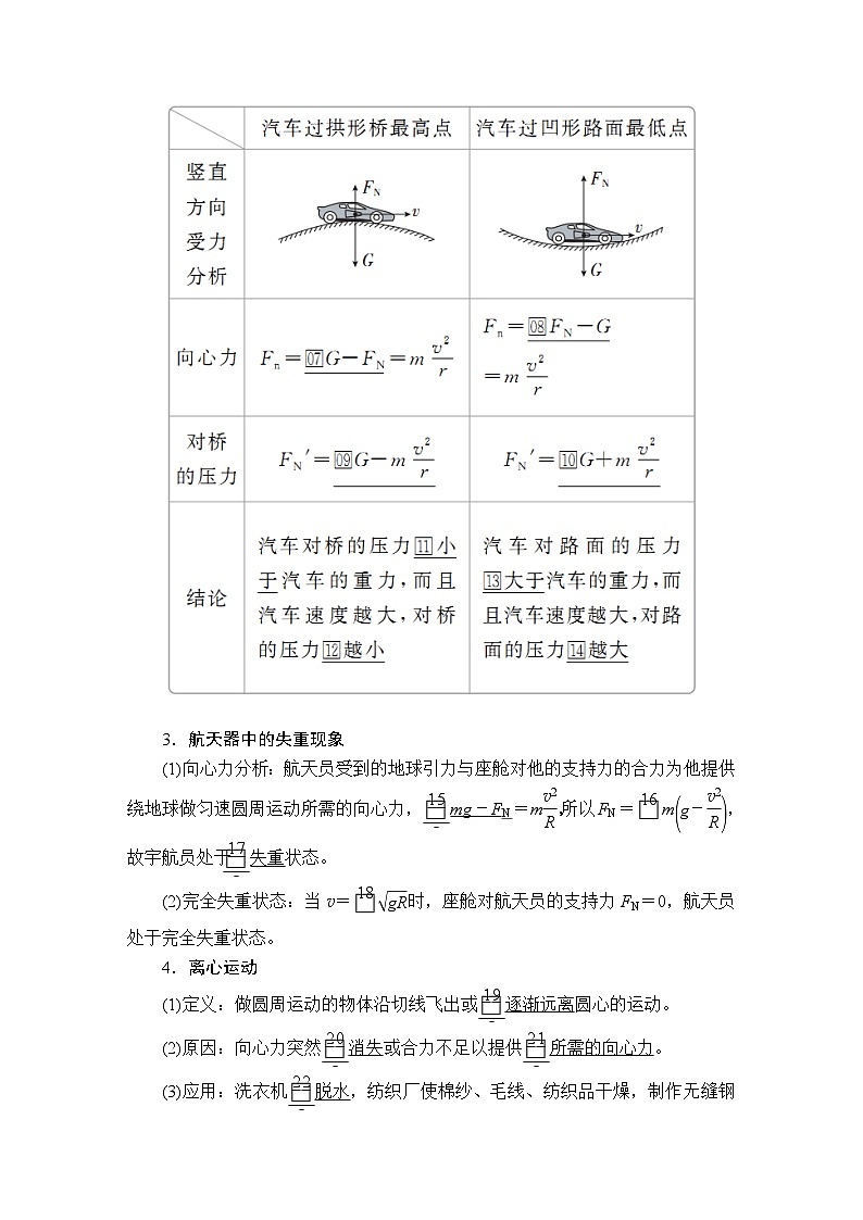 高中必修第二册物理《4 生活中的圆周运动》教学设计-统编人教版第2页