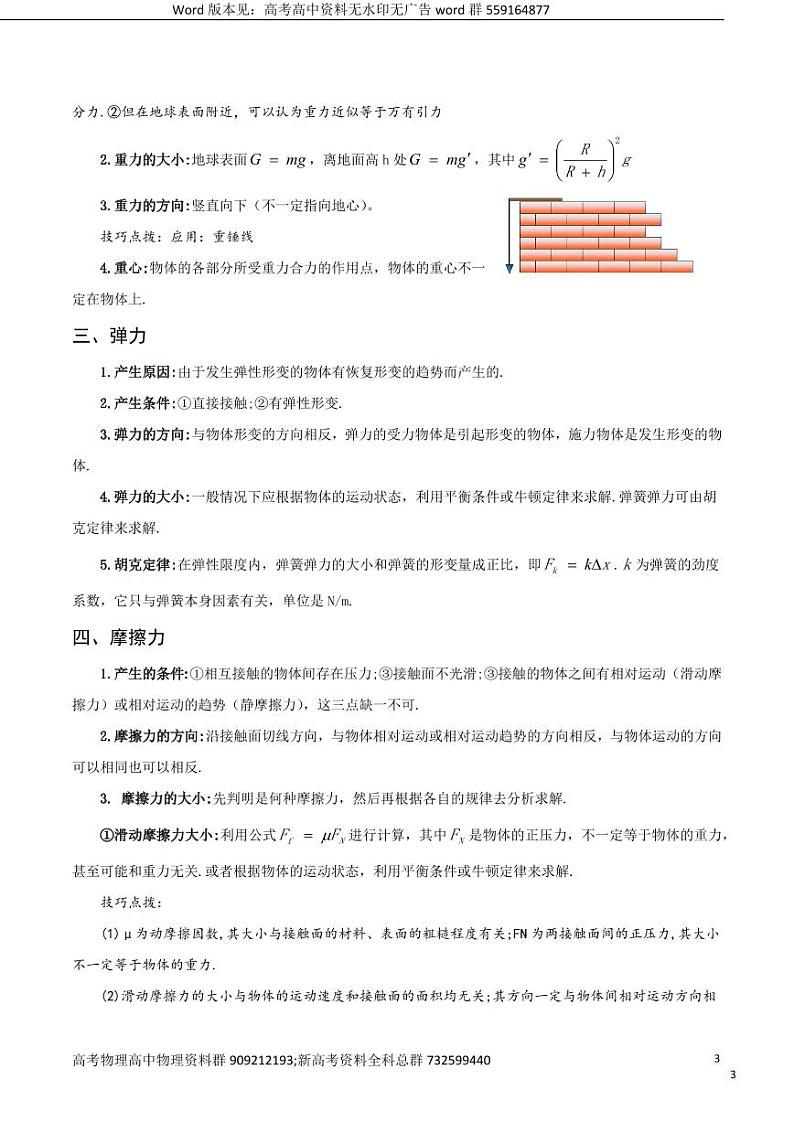 物理-2023年高考物理必背知识手册-相互作用第3页