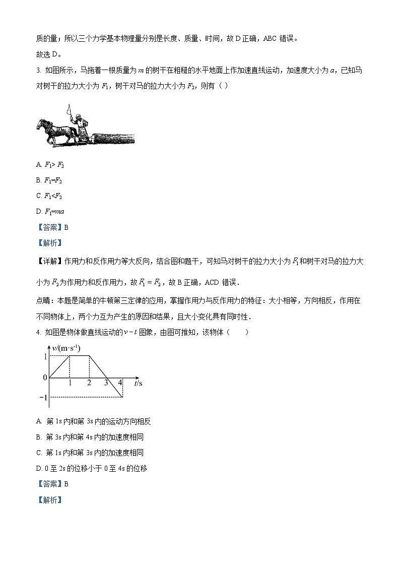 2023维吾尔自治区喀什地区疏勒县一中等3校高一上学期期末物理试题含解析02