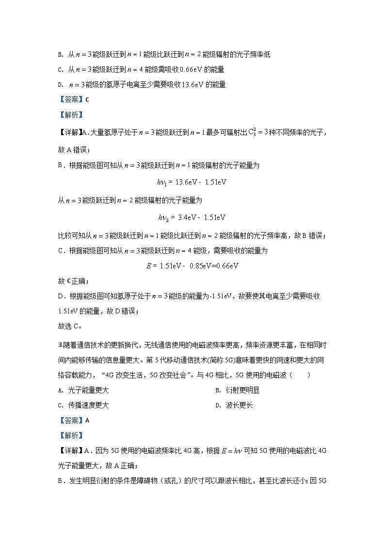 2020年北京市高考物理试卷（含解析版）第2页