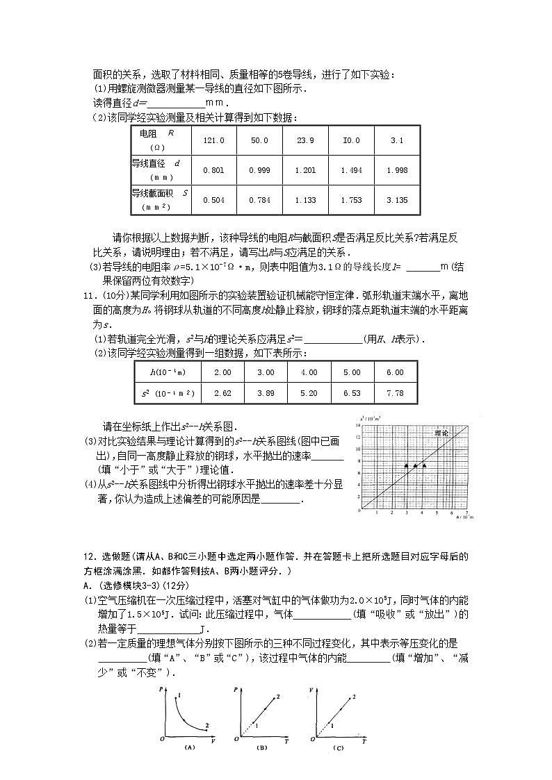 2008年江苏物理高考试题文档版(含答案)第3页