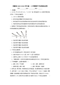 安徽省2023-2024学年高一上学期期中考试物理试卷（含解析）