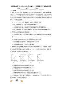 江苏省南京市2023-2024学年高一上学期期中考试物理试卷（含解析）