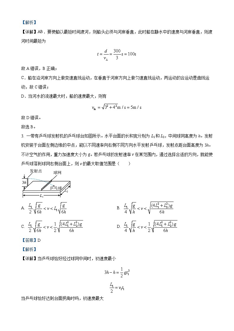 福建省泉州市2022-2023学年高一下学期期末模拟物理试题（解析版）02