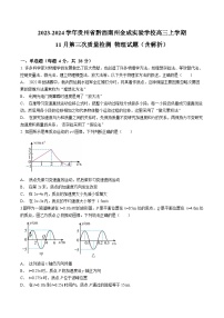 2023-2024学年贵州省黔西南州金成实验学校高三上学期11月第三次质量检测 物理试题（含解析）