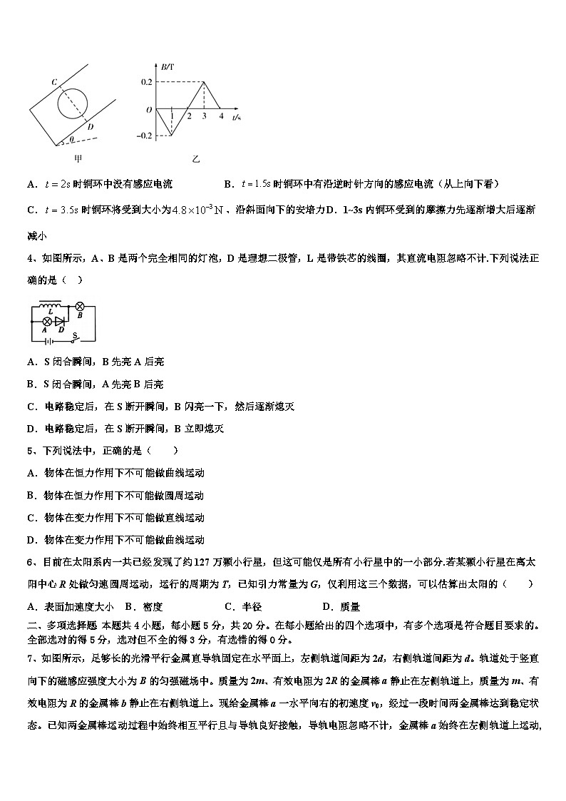 2023-2024学年辽宁省部分高中高三上学期10月月考试题 物理（含解析）第2页