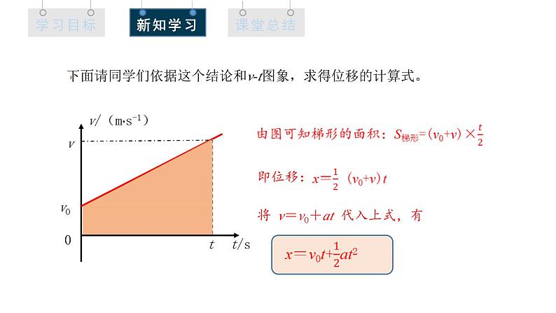 人教版高中物理必修第一册 2.3 课时1 匀变速直线运动的位移与时间的关系 课件08