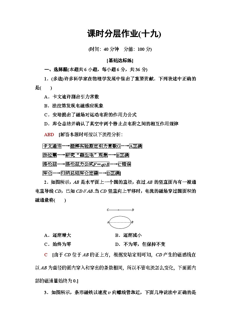 物理高中必修第三册《3 电磁感应现象及应用》课时分层作业-统编人教版01