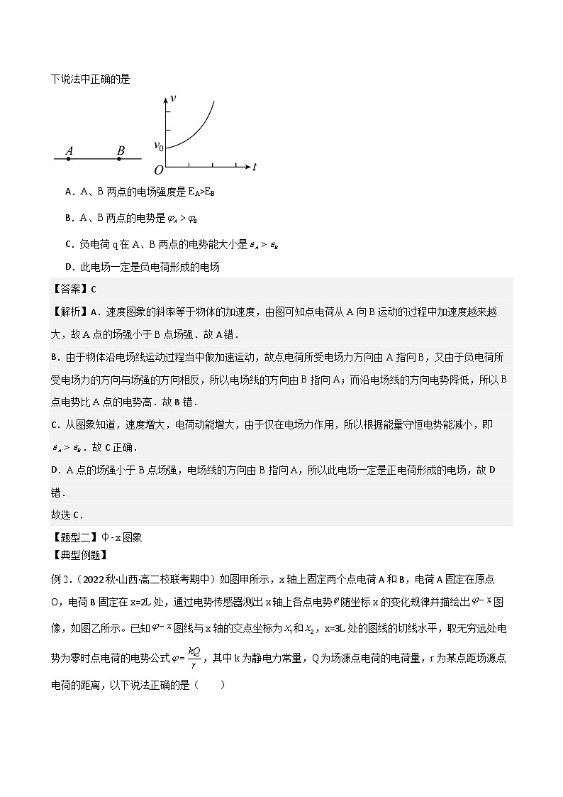 2024届高考物理一轮复习——8.3静电场中的图象问题讲义03