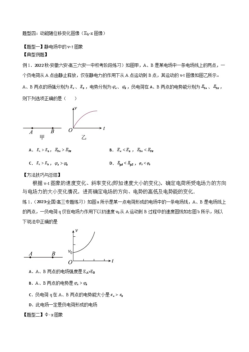 2024届高考物理一轮复习——8.3静电场中的图象问题讲义02