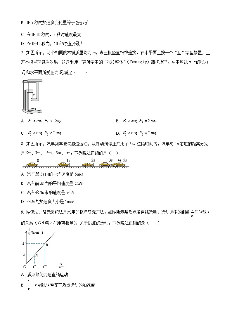 浙江省金华第一中学2023-2024学年高一上学期11月期中物理试题（Word版附解析）03
