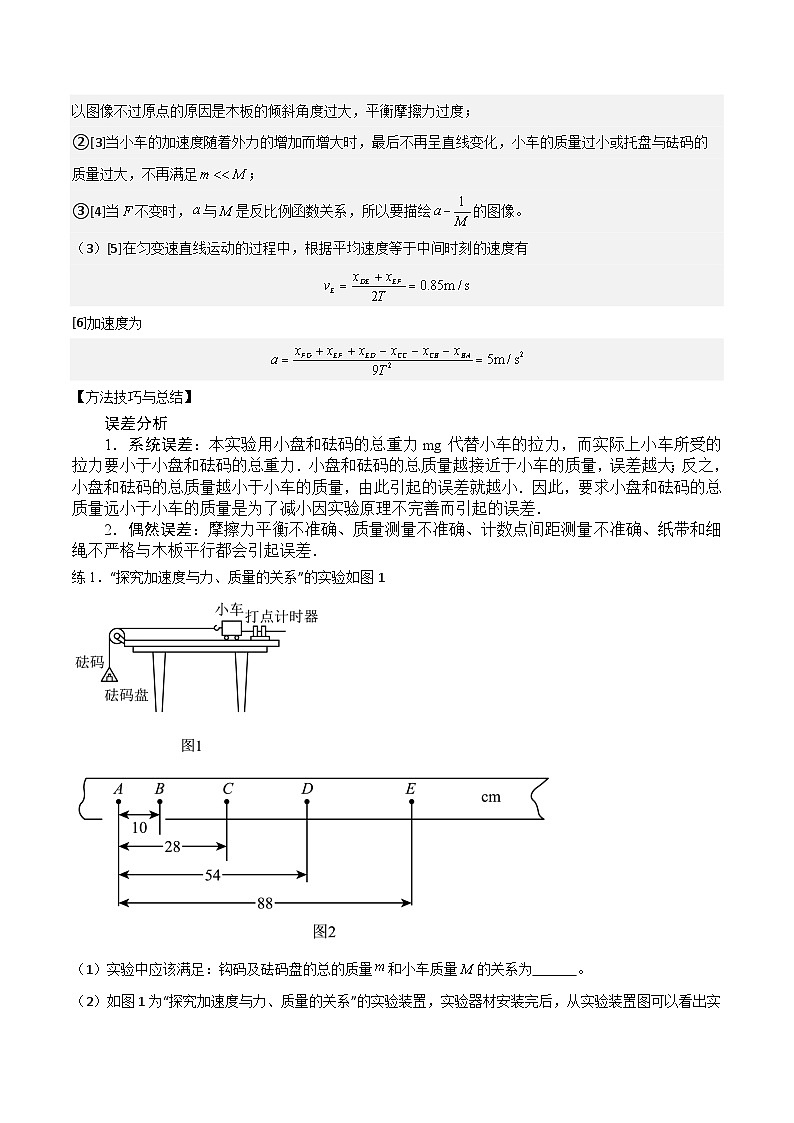2024届高考物理一轮复习——3.4实验　探究加速度与力、质量的关系讲义03