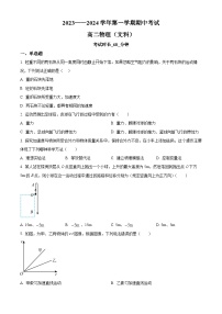 2024厦门湖滨中学高二上学期期中物理试题（文科）含答案