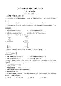 陕西省汉中市城固县第二中学2023-2024学年高一上学期12月月考物理试题