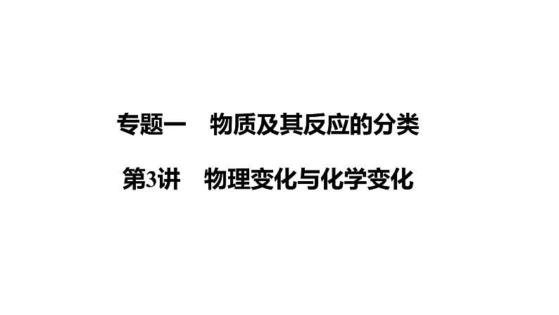 第3讲　物理变化与化学变化 课件-2024年江苏省普通高中学业水平合格性考试化学复习第1页