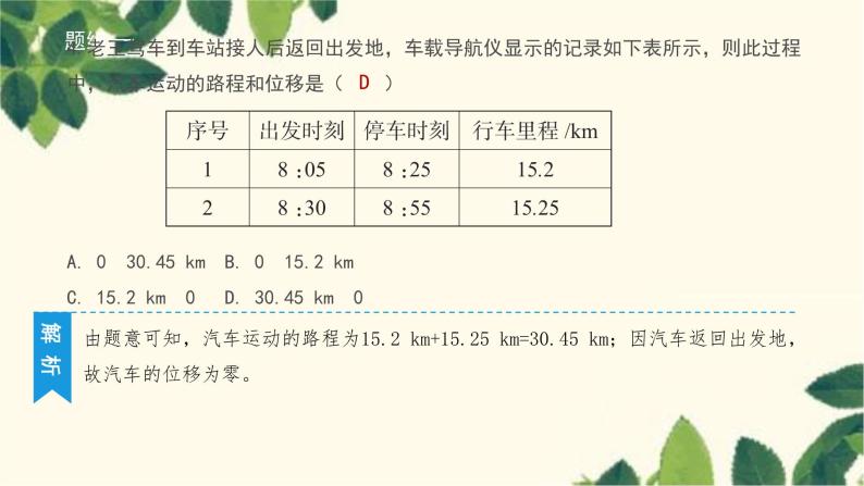 物理人教版（2019）必修第一册 第一章 运动的描述 培优过关练课件05