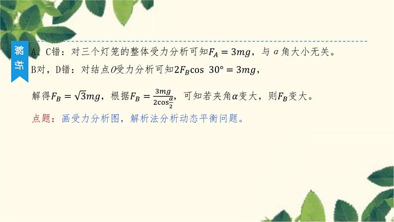 物理人教版（2019）必修第一册 第三章 相互作用——力 专题 共点力作用下物体的平衡、动态平衡问题课件第7页