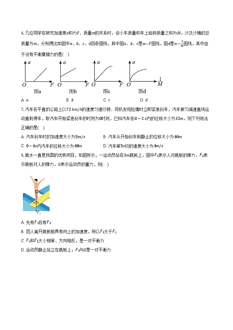 2023-2024学年江苏省盐城市响水中学高一（上）期中考试物理试卷（含解析）02