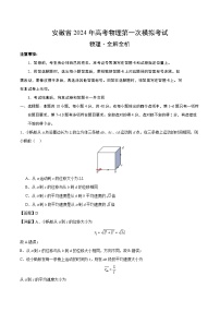 2024届安徽省高三第一次模拟考试物理试题 解析版