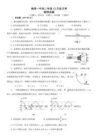 河北省邯郸市鸡泽县第一中学2023-2024学年高二上学期12月月考物理试题