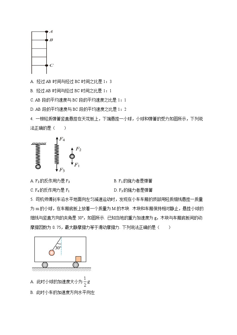 2023-2024学年黑龙江省齐齐哈尔市龙沙区高一上学期12月期末物理质量检测模拟试题（含答案）第2页