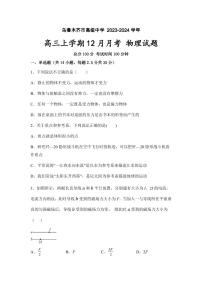 2024区乌鲁木齐高级中学高三上学期12月月考试题物理PDF版含答案