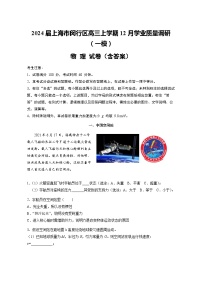 2024届上海市闵行区高三上学期12月学业质量调研（一模）物理试卷（含答案）