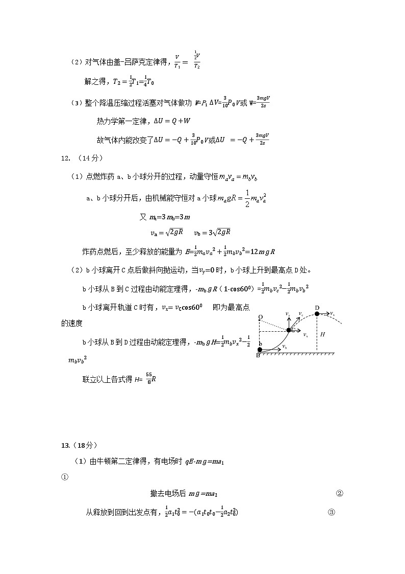 2024届河南省开封市高三上学期第一次模拟考试物理试题02
