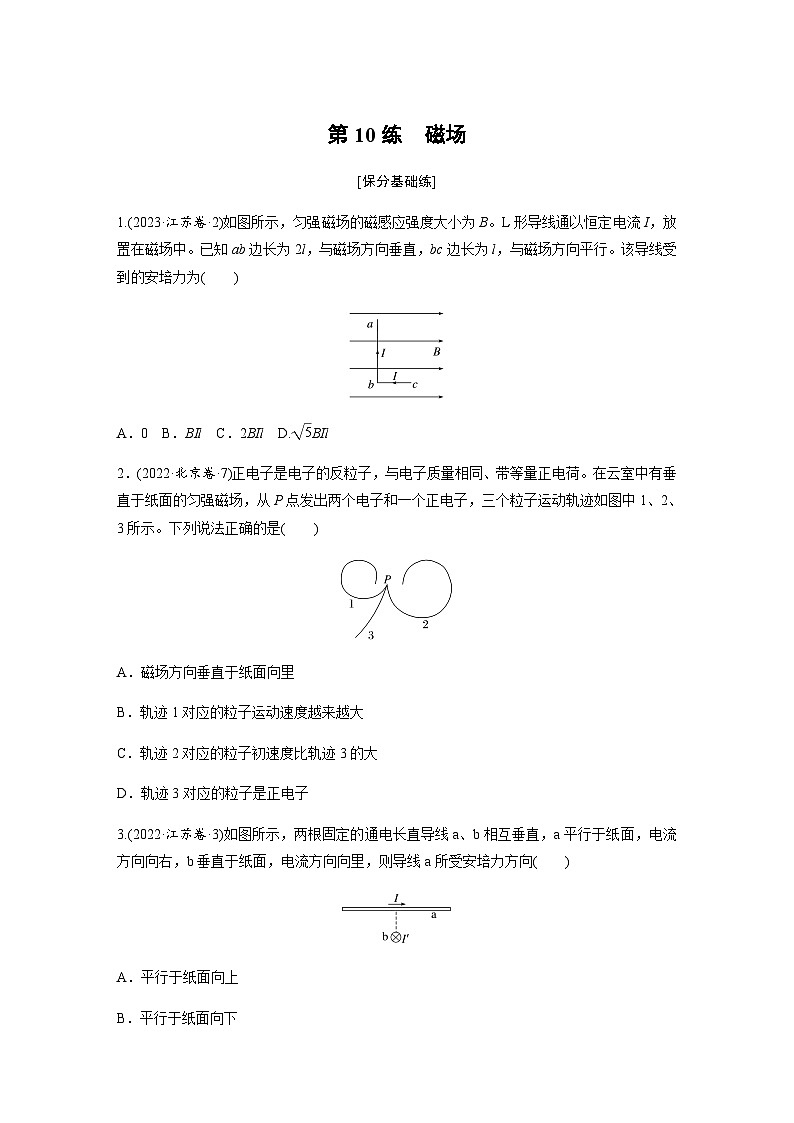 第10练　磁场（含解析）--2024年高考物理大二轮复习第1页