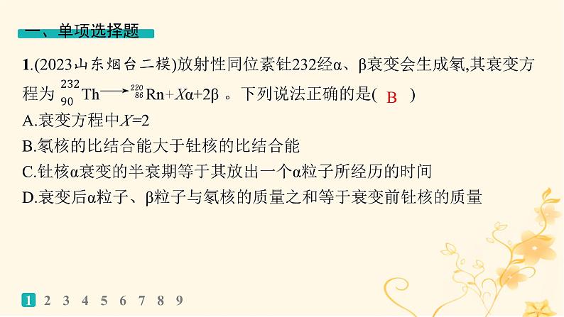 适用于新高考新教材2024版高考物理二轮复习考前热身练基础题保分练一课件第2页