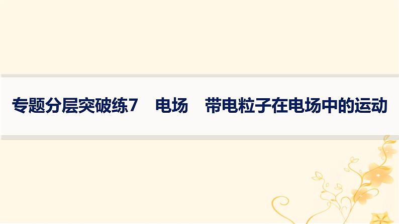 适用于新高考新教材2024版高考物理二轮复习专题分层突破练7电场带电粒子在电场中的运动课件01