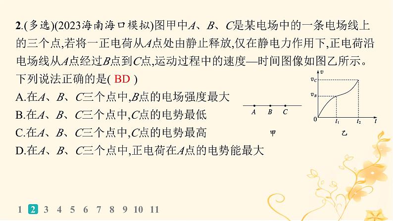 适用于新高考新教材2024版高考物理二轮复习专题分层突破练7电场带电粒子在电场中的运动课件04